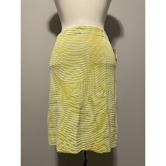 Aldo Martins Anthropologie Yellow and White Striped Knit Skirt, Size XXS, NWT! - Picture 3 of 4